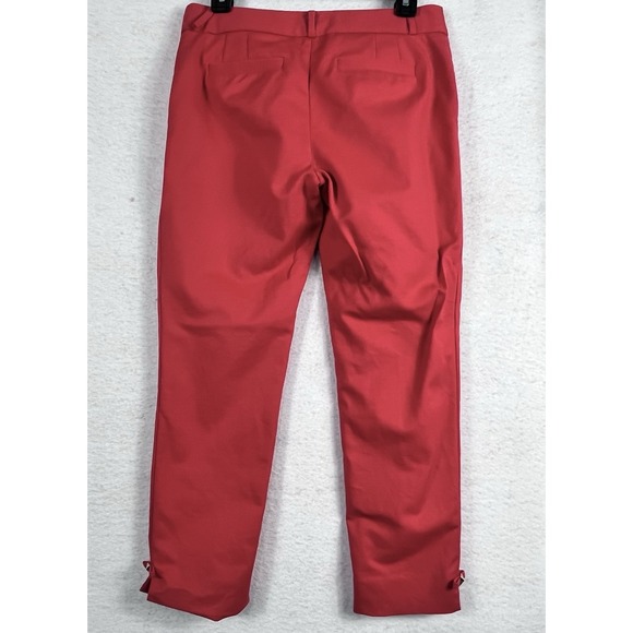 Kate Spade Jackie Bow Capri Pants Red Size 2 Slim Fit Cropped Ankle ✨READ✨1529 - Picture 7 of 12
